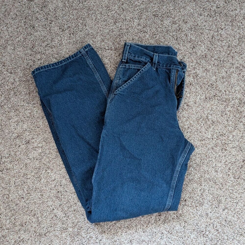 Carhartt B13 DST Dungaree Fit Carpenter Denim Blue Work Jeans Women's 29x30